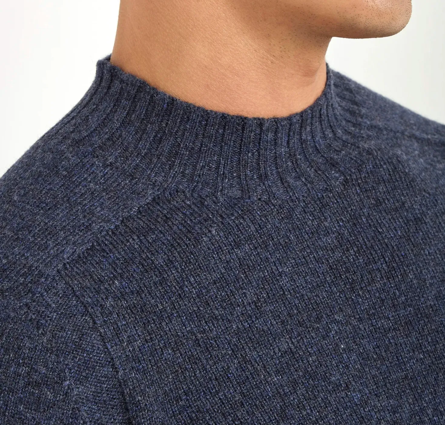 Col montant bleu denim - Made in Italy