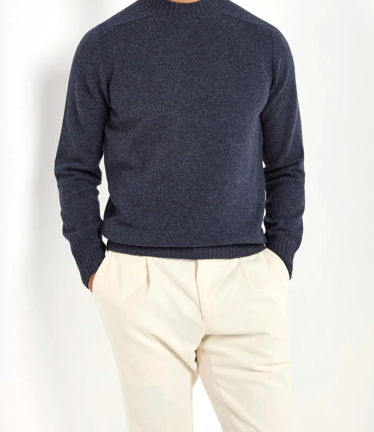 Col montant bleu denim - Made in Italy