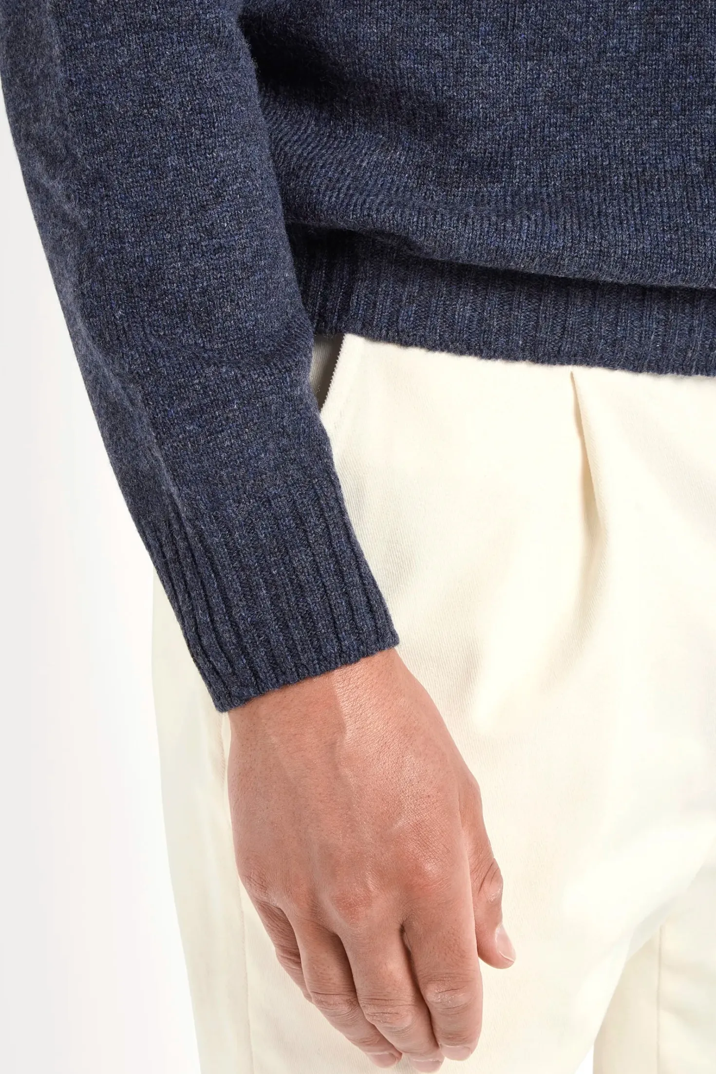 Col montant bleu denim - Made in Italy
