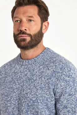 Col rond mouliné bleu clair - Made in Italy