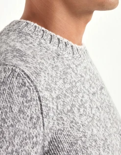 Col rond mouliné gris clair - Made in Italy