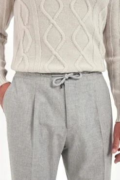 Col roulé beige à motif jacquard – Made in Italy