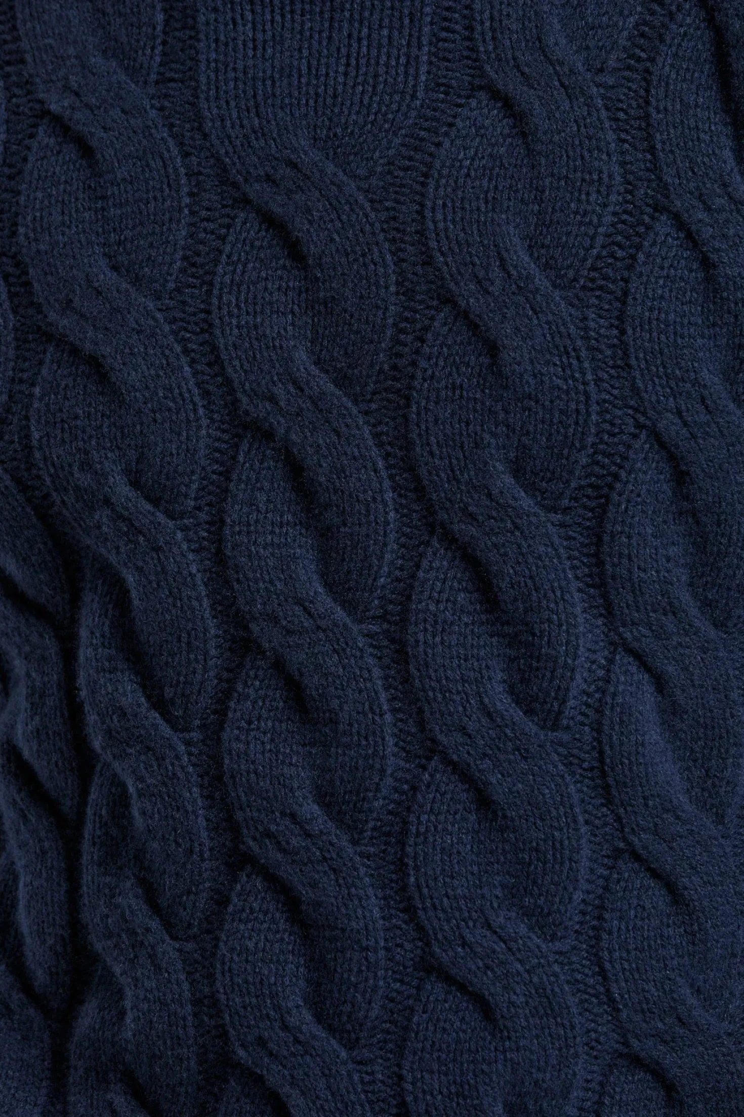 Col roulé bleu à torsades - Made in Italy