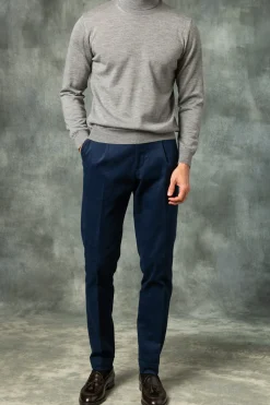 Col roulé gris en mérinos – Made in Italy