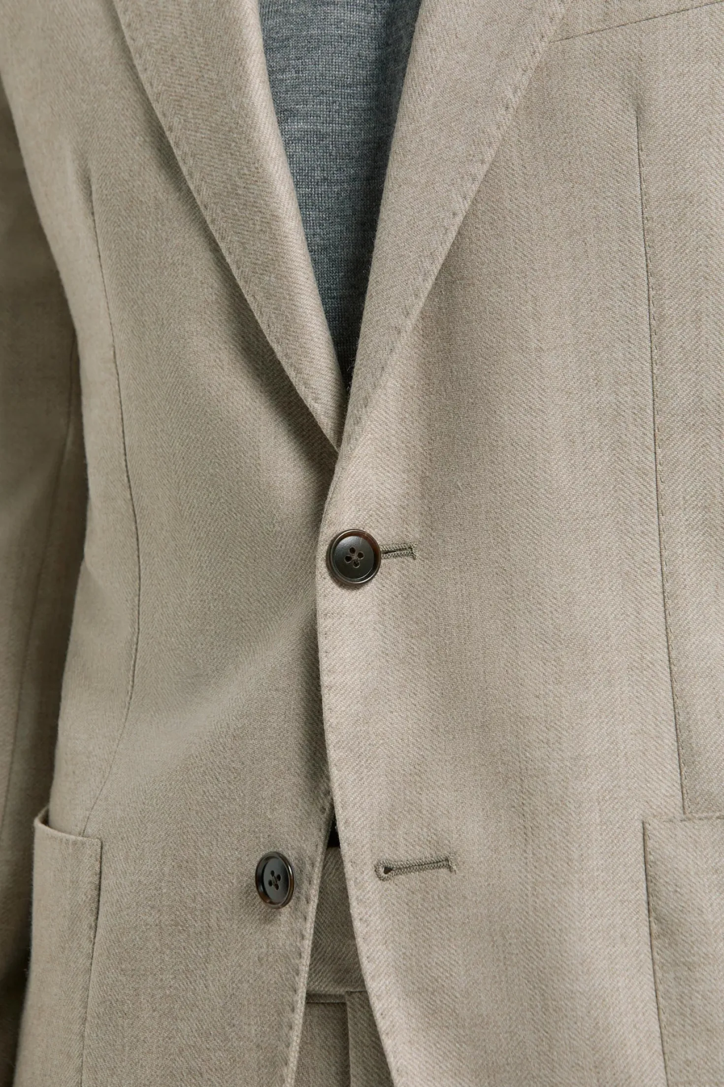 Costume beige à chevrons - Made in Italy