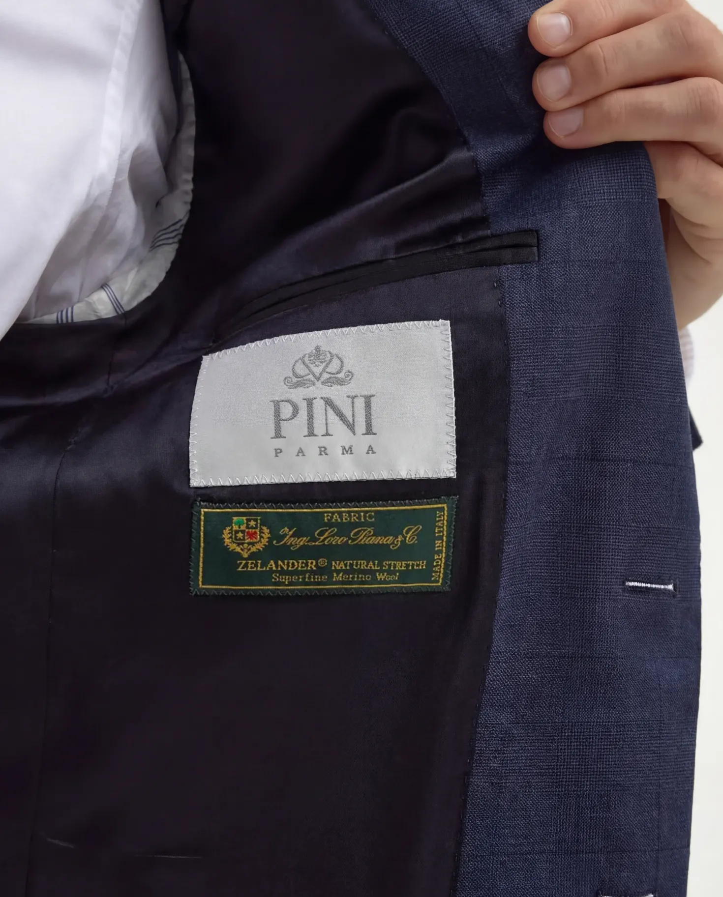 Costume Bleu grisé Prince de Galles Entièrement entoilé - Made in Italy