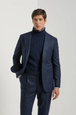 Costume bleu rayé - Made in Italy
