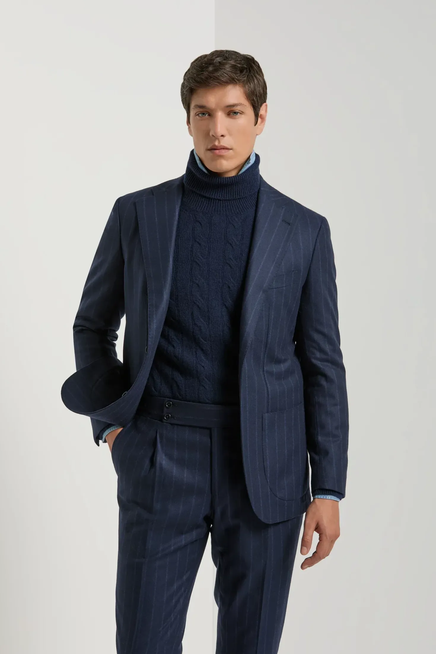 Costume bleu rayé - Made in Italy