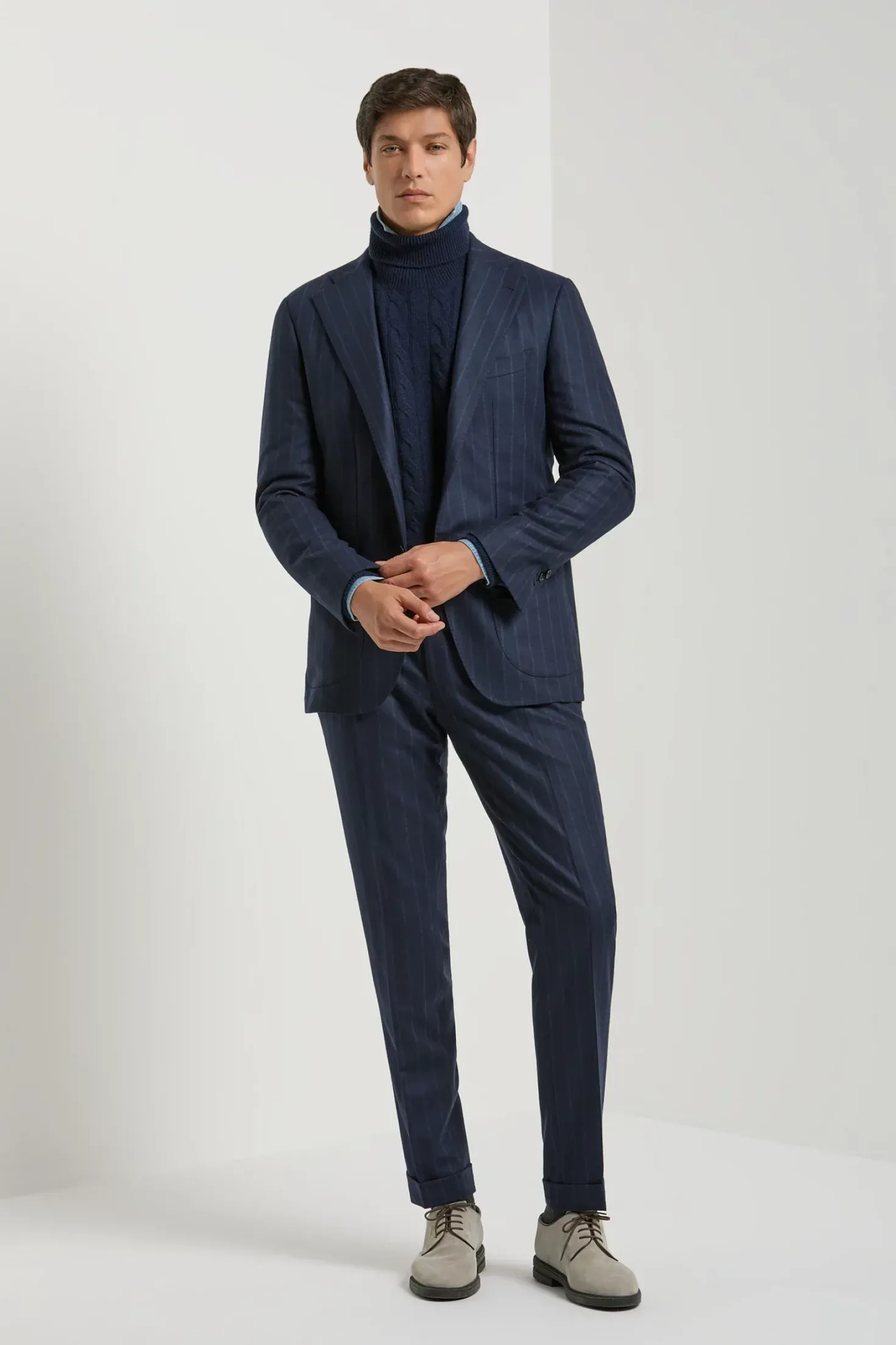 Costume bleu rayé - Made in Italy