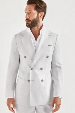 Costume croisé en mélange Super 160's glacé - Made in Italy