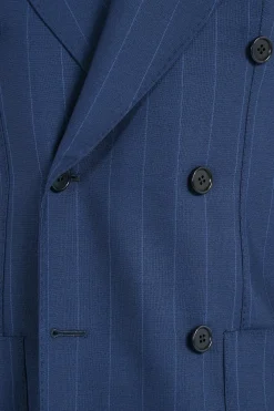 Costume croisé rayé bleu - Made in Italy