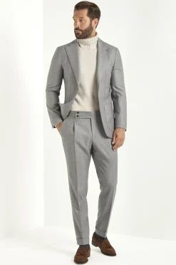 Costume gris clair à chevrons - Made in Italy