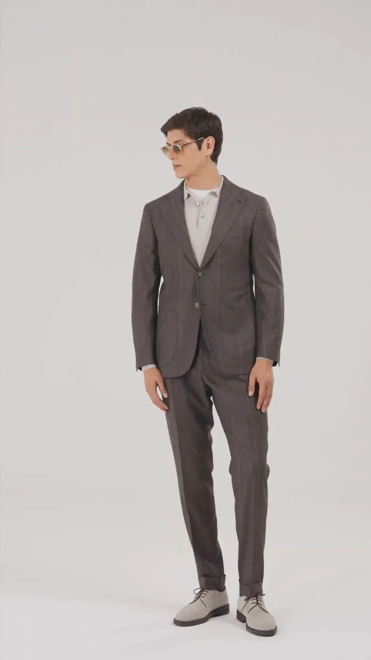 Costume prune Glen Check - Made in Italy