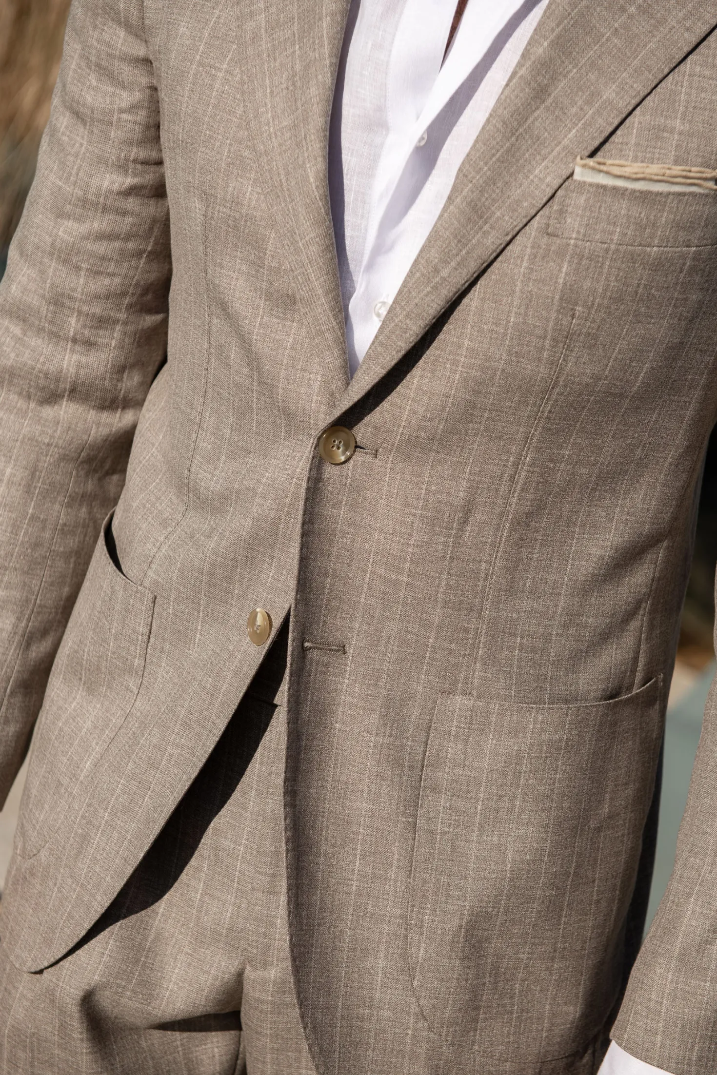 Costume rayé beige - Made in Italy