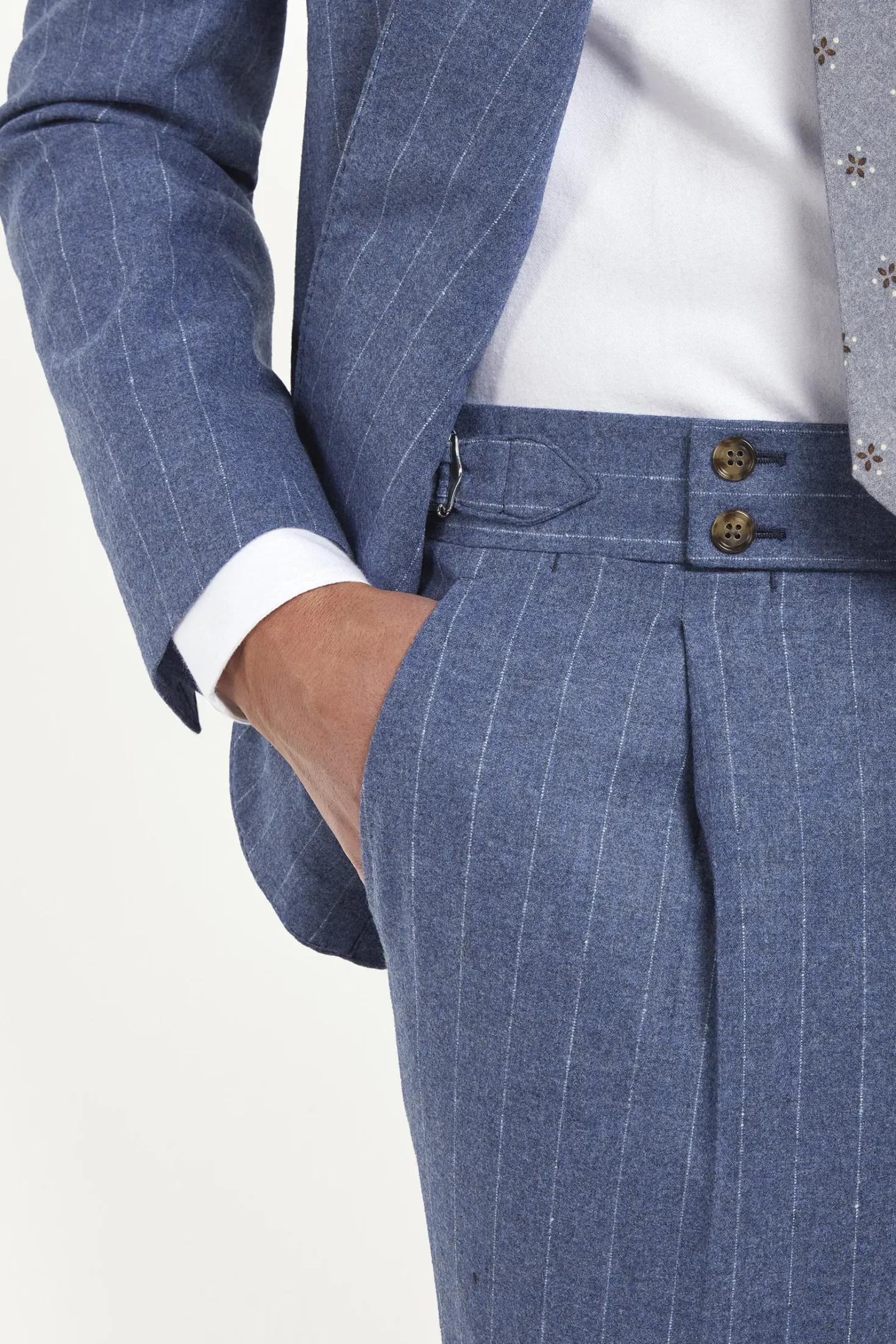 Costume rayé bleu clair - Made in Italy