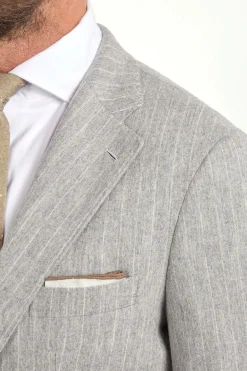 Costume rayé gris clair - Made in Italy