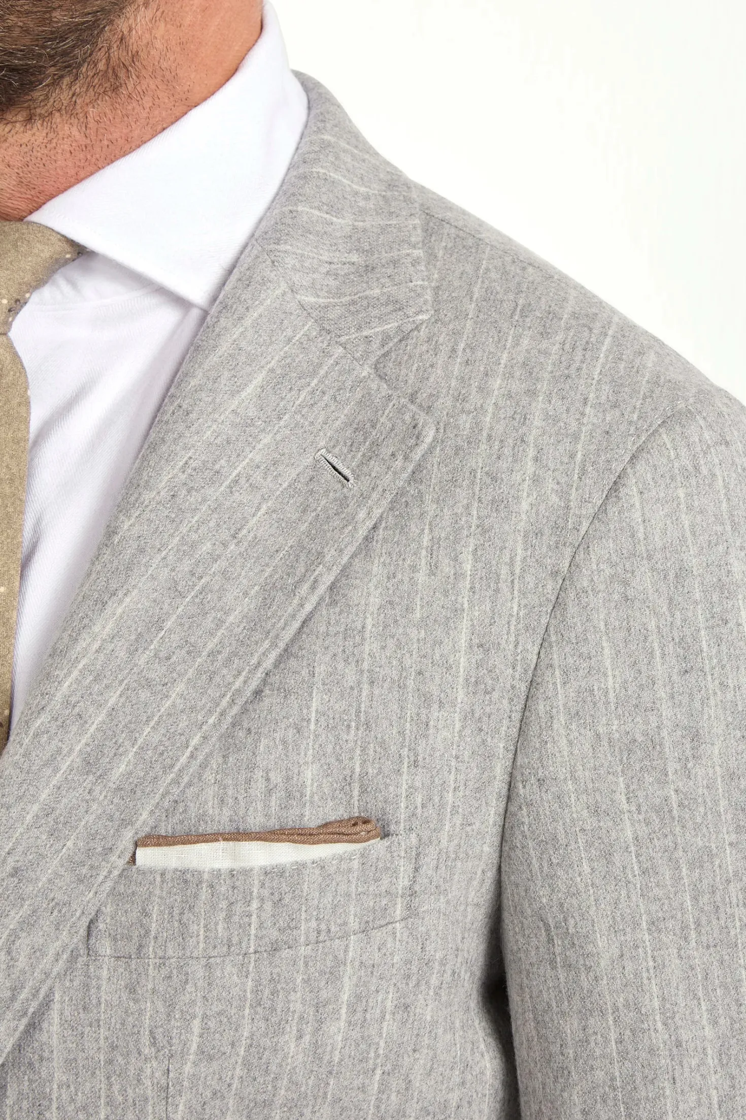 Costume rayé gris clair - Made in Italy