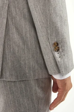 Costume rayé gris clair - Made in Italy