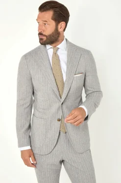 Costume rayé gris clair - Made in Italy