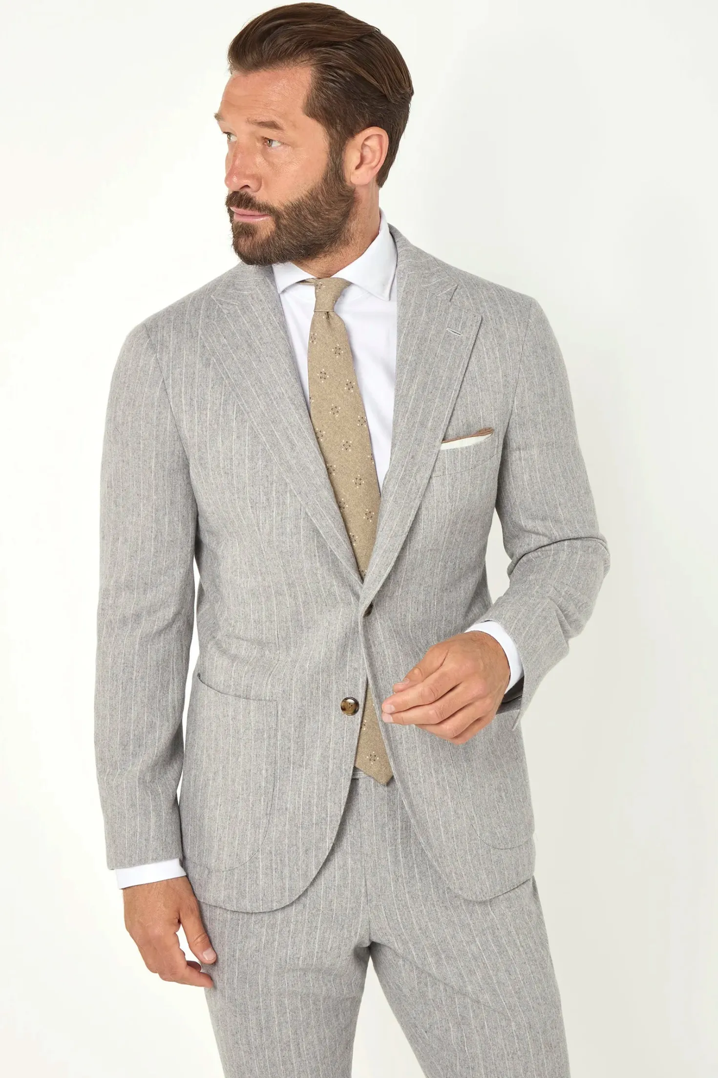 Costume rayé gris clair - Made in Italy