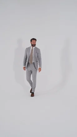 Costume rayé gris clair - Made in Italy