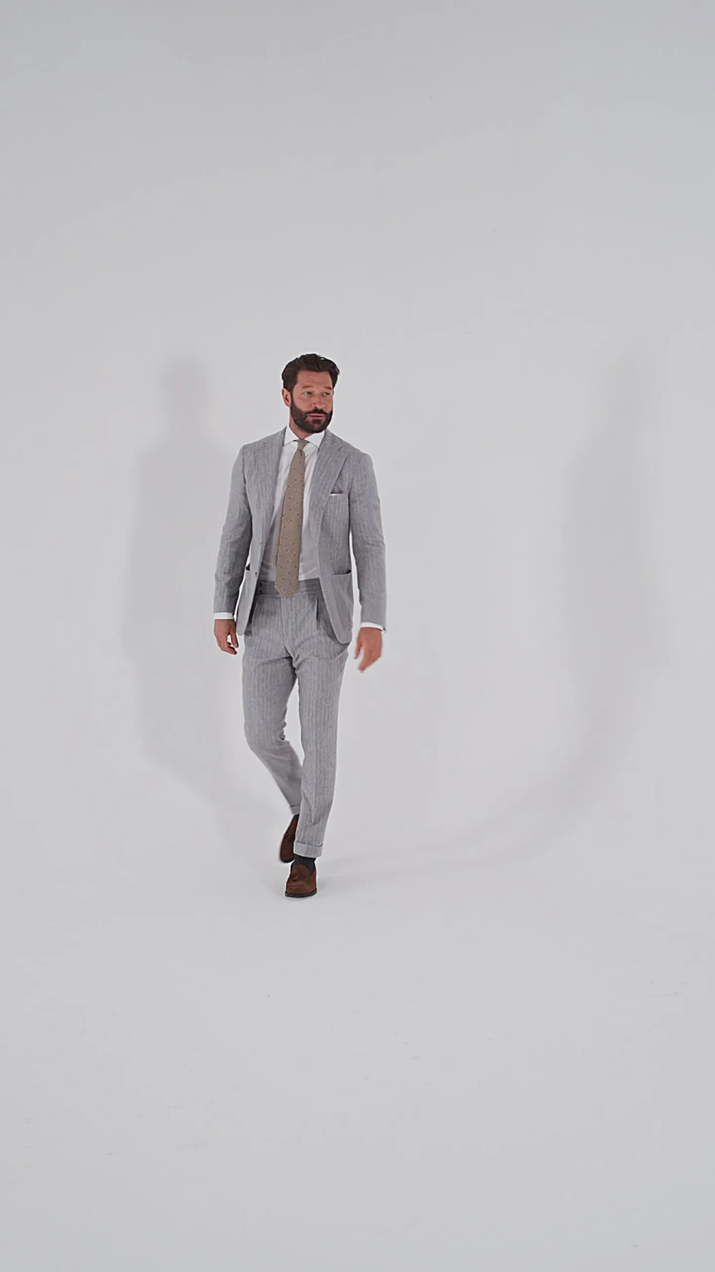 Costume rayé gris clair - Made in Italy
