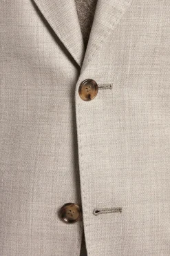 Costume sable en laine, soie et lin - Made in Italy