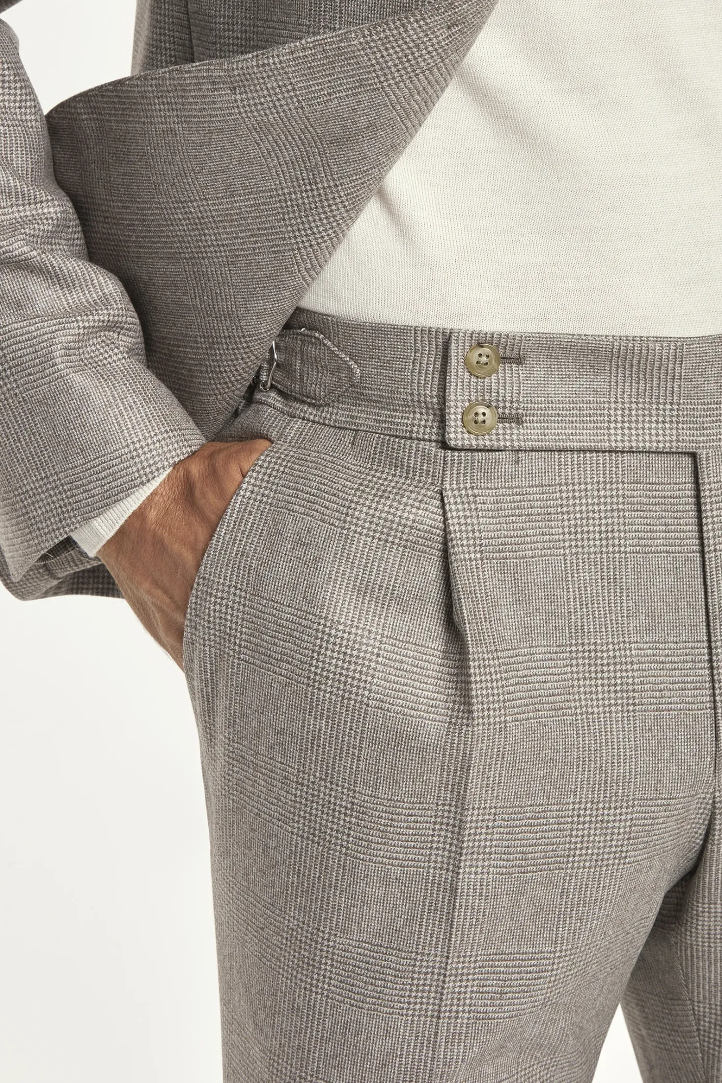 Costume taupe Prince de Galles - Made in Italy