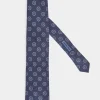 Cravate bleue à motif floral - Made in Italy