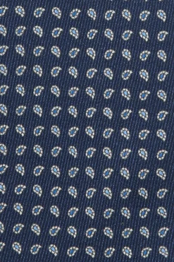 Cravate bleue à motif paisley en soie - Made in Italy
