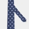 Cravate bleu marine à motif floral - Made in Italy
