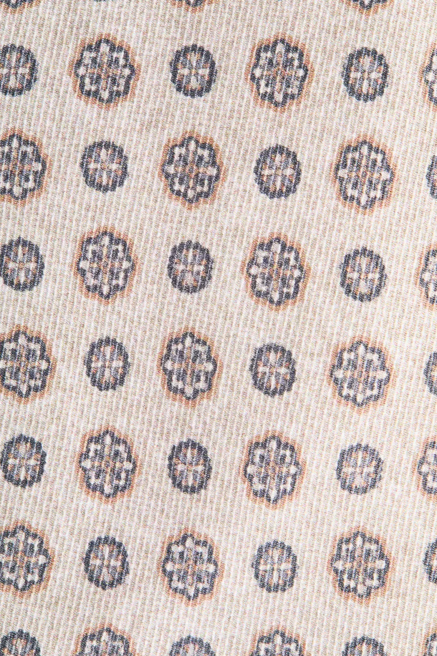 Cravate crème à motif floral - Made in Italy
