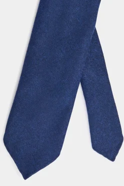 Cravate en flanelle bleue - Made in Italy
