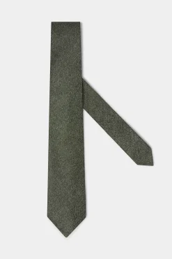 Cravate en flanelle verte - Made in Italy