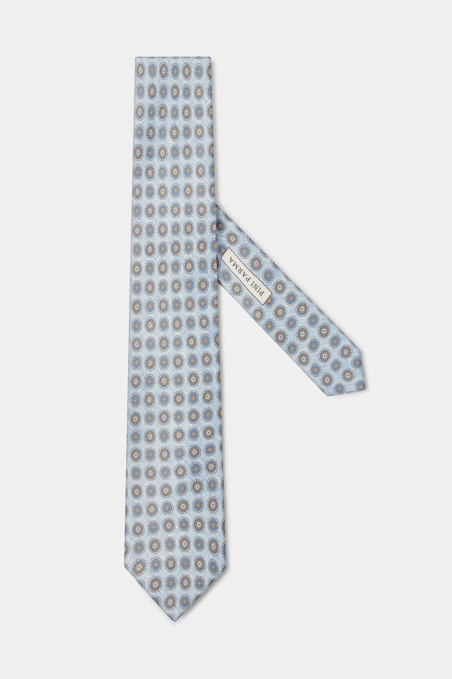 Cravate en soie fantaisie bleu clair - Made in Italy