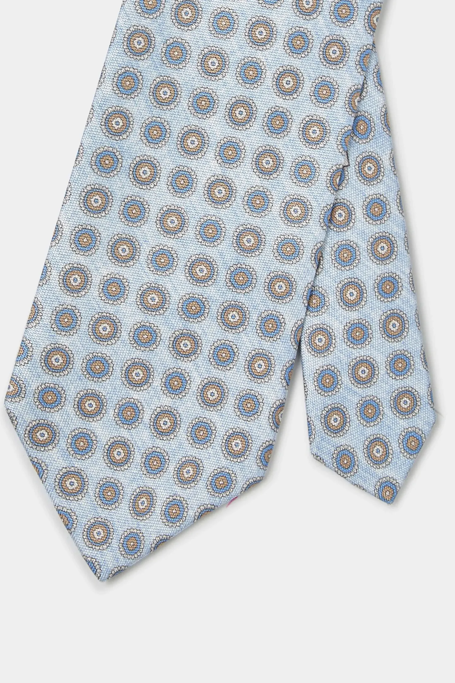 Cravate en soie fantaisie bleu clair - Made in Italy