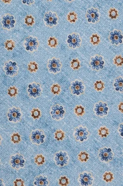 Cravate en soie fantaisie bleu clair - Made in Italy