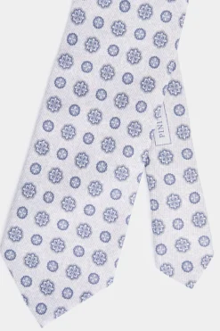 Cravate Gris clair à motif floral - Made in Italy