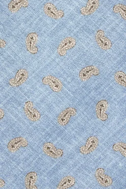 Cravate paisley bleu ciel - Made in Italy