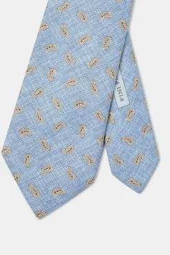 Cravate paisley bleu ciel - Made in Italy