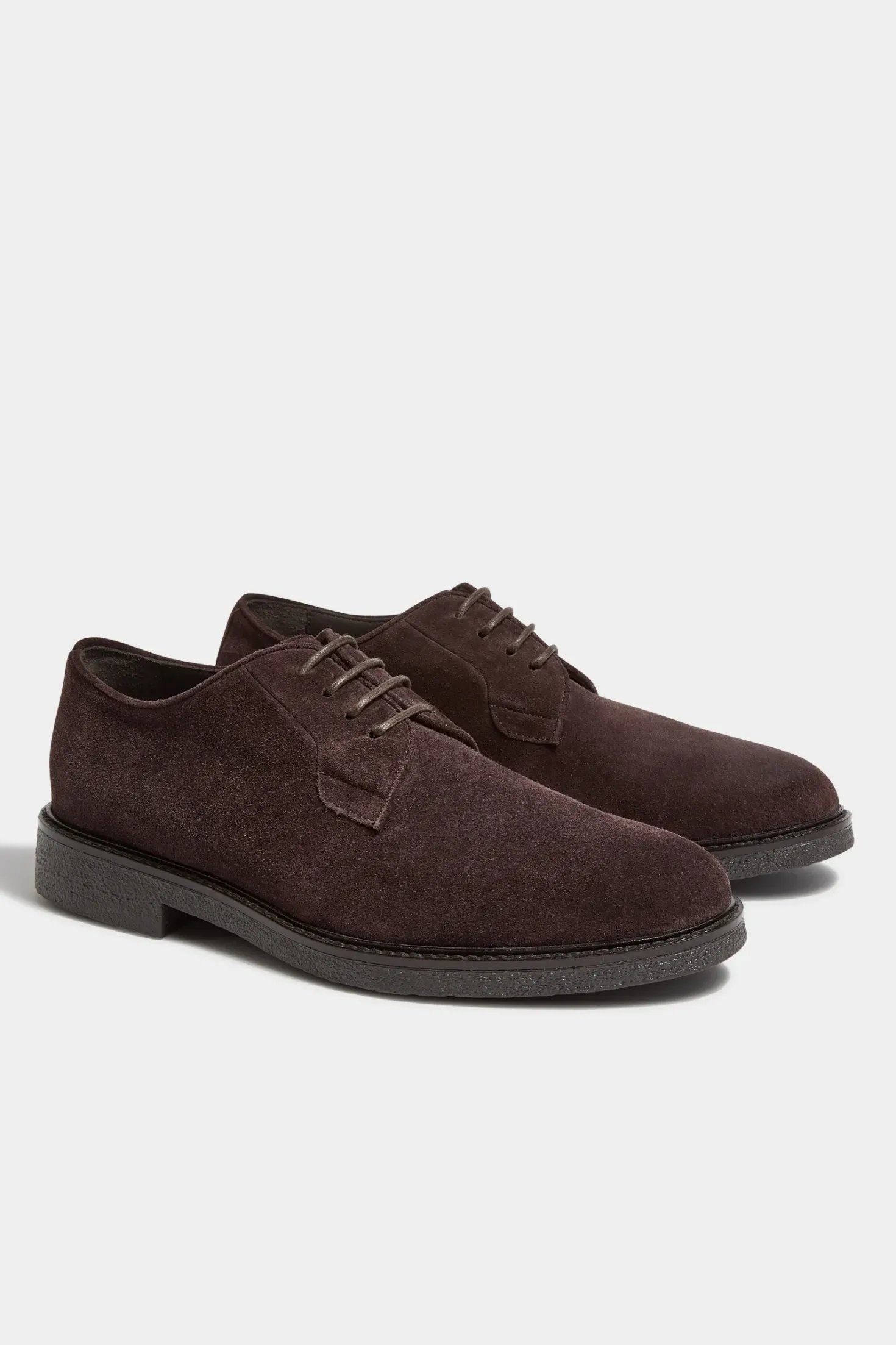 Derby en daim marron - Made in Italy