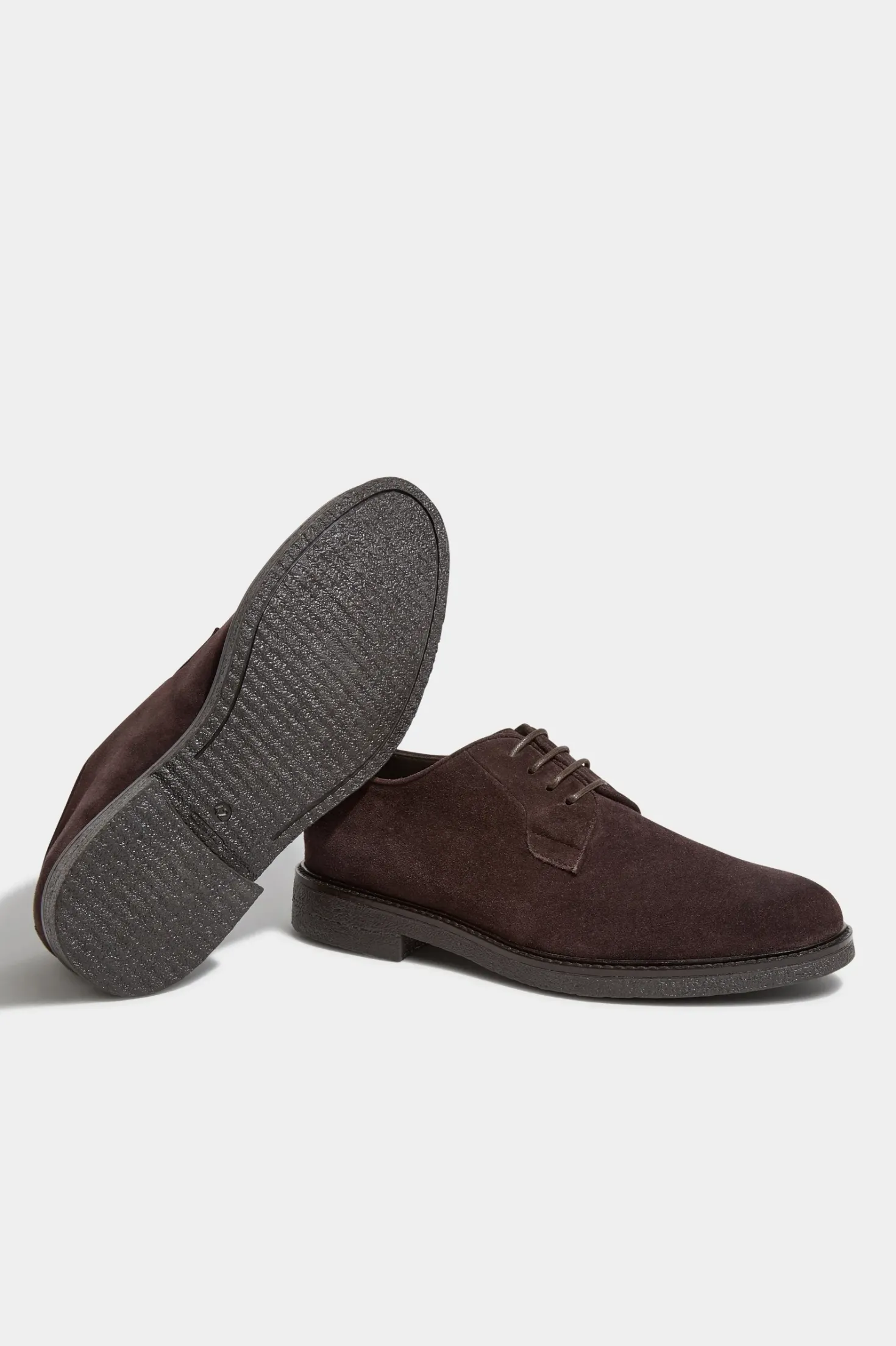 Derby en daim marron - Made in Italy
