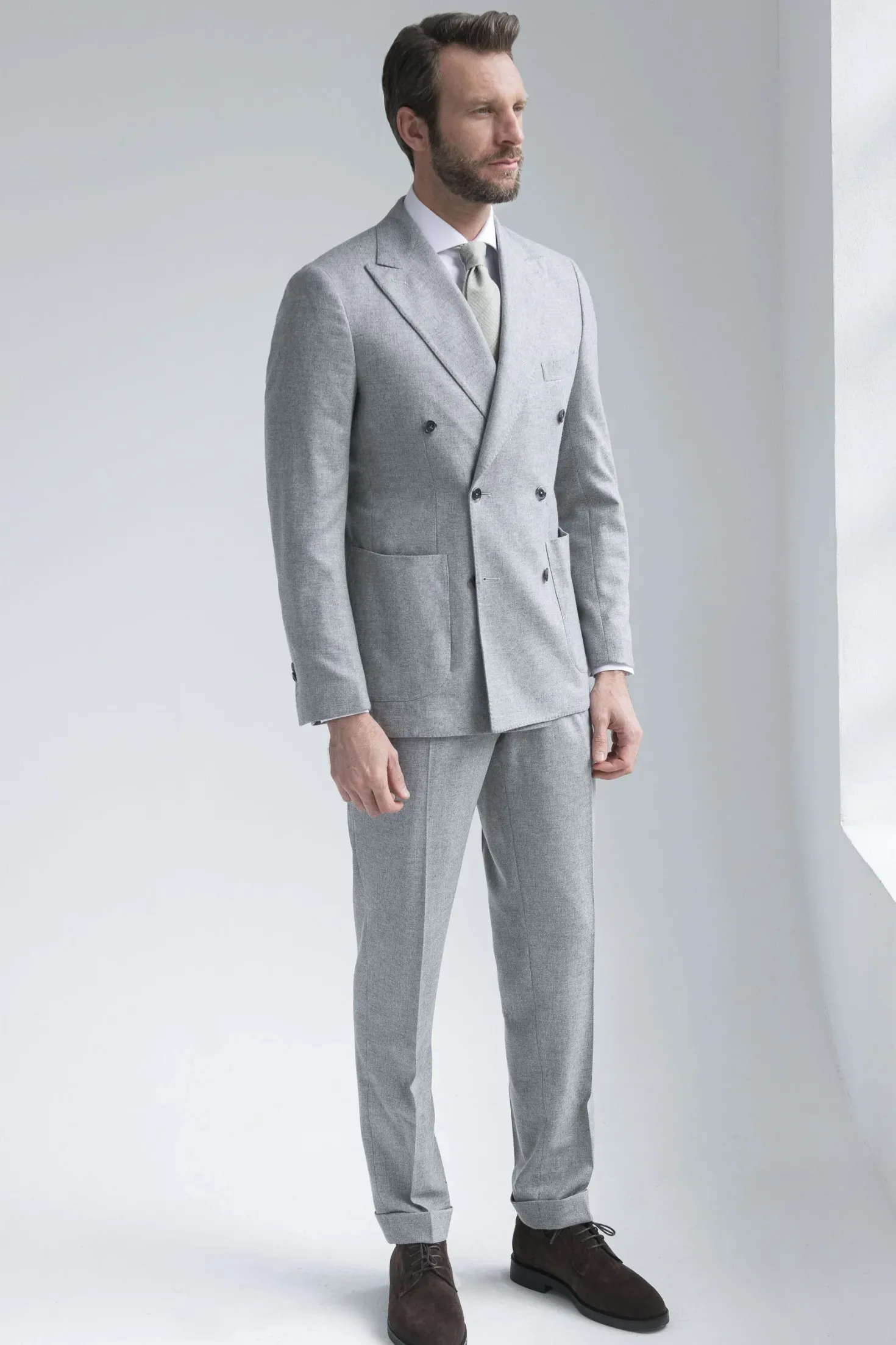 Derby en daim marron - Made in Italy