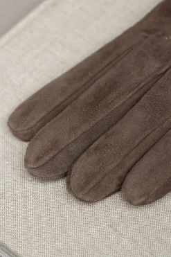 Gants taupe en daim - Made in Italy