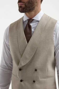 Gilet croisé beige - Made in Italy