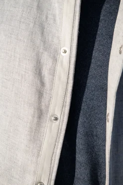 Gilet en lin gris craie – Made in Italy