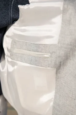 Gilet en lin gris craie – Made in Italy