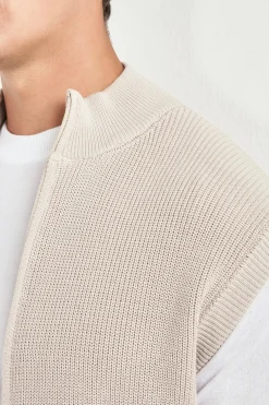 Gilet en maille beige - Made in Italy