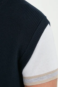 Gilet en maille bleu - Made in Italy