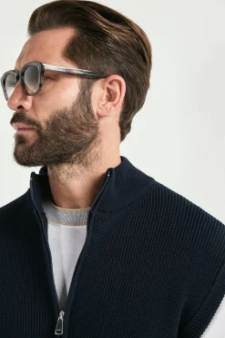 Gilet en maille bleu - Made in Italy